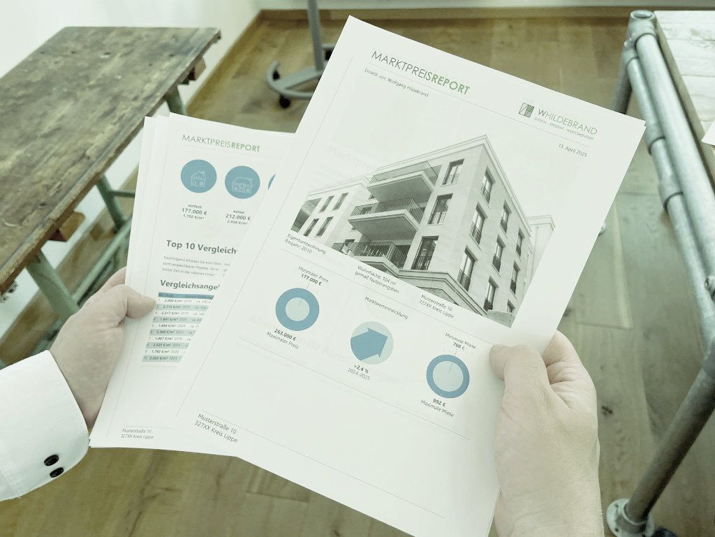 Immobilienbewertung, Online Ersteinschätzung, Marktpreis-Report in Ostwestfalen Lippe